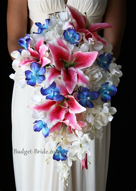 Impressive Blue Orchid and Stargazer Wedding Bouquet | Wedding bouquets, Blue wedding flowers ...