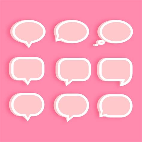 Premium Vector 3d Speech Bubble Collection Set 7