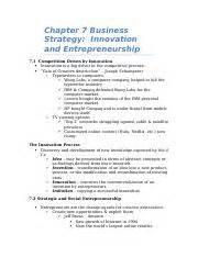 Chapter Business Strategy Chapter Business Strategy Innovation