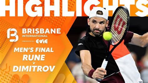 Holger Rune V Grigor Dimitrov Brisbane International Mens Final