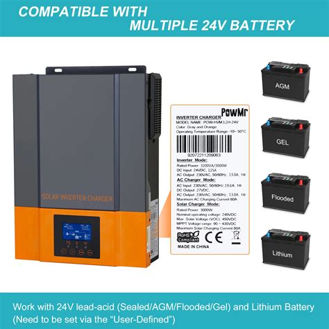 Powmr Kva W Hybrid Solar Inverter Mppt Pure Sine Wave