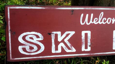 Welcome To The Ski Lodge Sign Handcrafted Wooden Decor Etsy