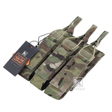 Krydex Triple Open Top Magazine Pouch Tactical Mag Carrier Holder Molle