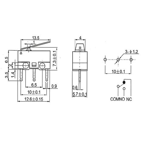 Buy DAOKI 20Pcs Micro Switch AC 1A 125V 3Pin SPDT NO NC Hinge Lever