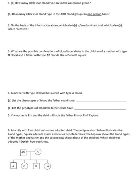 Solved 1. (a) How many alleles for blood type are in the ABO | Chegg.com