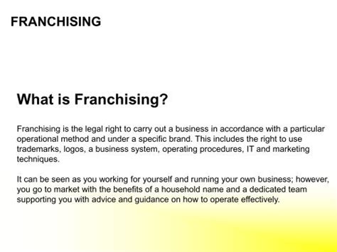 What Is Franchising Franchise India