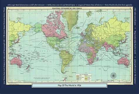 Historical World Events Map 1926 Us Version Our Beautiful Wall Art And