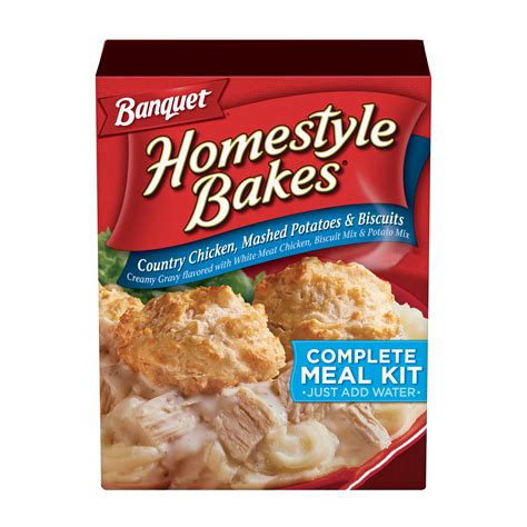 Banquet Homestyle Bakes Country Chicken, Mashed Potatoes and Biscuits ...