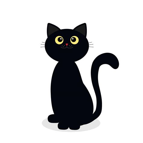 Black Cat In The Style Of Flat 2380445 Vector Art At Vecteezy