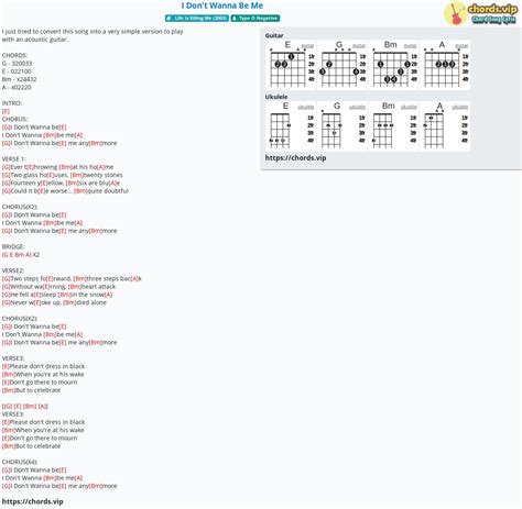 Chord I Don T Wanna Be Me Tab Song Lyric Sheet Guitar Ukulele