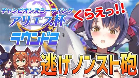 【ウマ娘 アリエス杯 R2】逃げノンストプガールで飛んでいけ！！水着マルゼンダイワスカーレットライスシャワー【くろいけもみみ