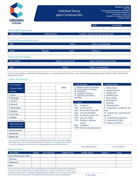 Pdf Solicitud Nica Secretar A De Desarrollo Urbano Y Obras Pdf