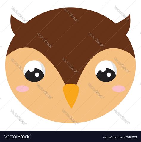 Cute owl with big eyes on white background Vector Image