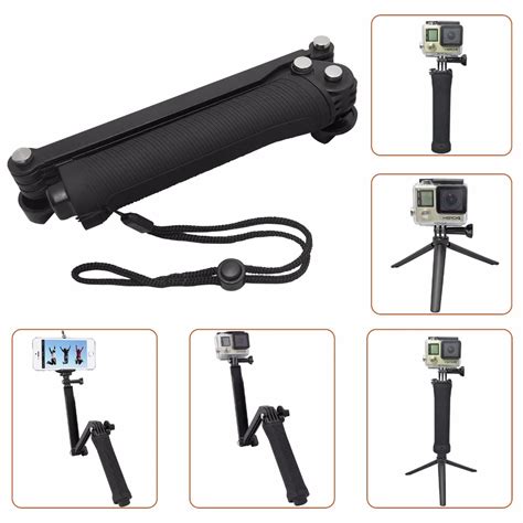 For GoPro Accessory Collapsible 3 Way Monopod Mount Camera Grip