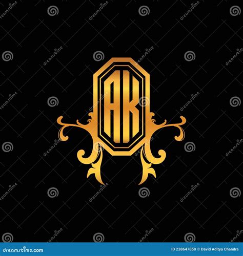 Ak Logo Monogram Vintage Geometric Ornament Stock Vector Illustration