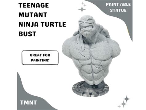 Teenage Mutant Ninja Turtle Diy Paintable Bust Statue Tmnt Blank Canvas