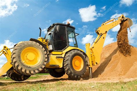 Excavator Loader with backhoe works — Stock Photo © kalinovsky #5366752