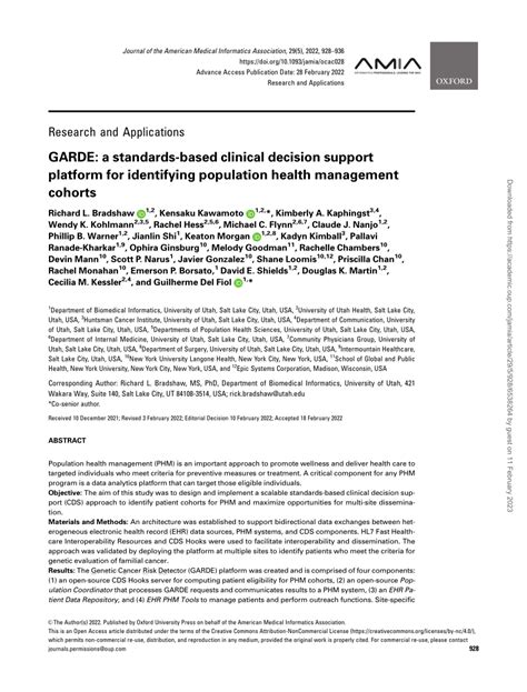 PDF GARDE A Standards Based Clinical Decision Support Platform For