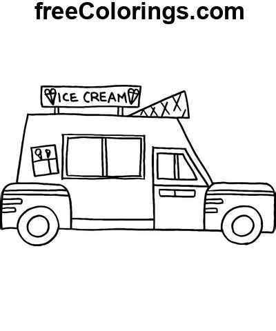 Camion Rod Ice Scream Coloriages gratuits à imprimer