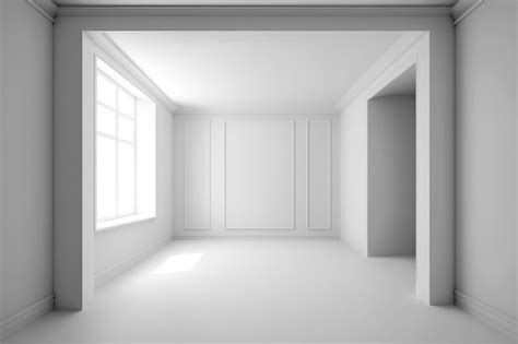 Premium Photo An Empty Room With White Walls And Window Generative Ai