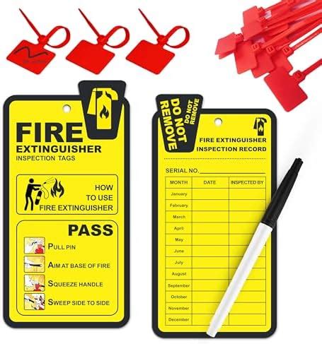 Amazon Fire Extinguisher Inspection Tags 25 Pack Yearly Monthly