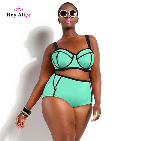 Heyelice High Waisted Bathing Suit Plus Size Swimwear Bikinis Push Up ...