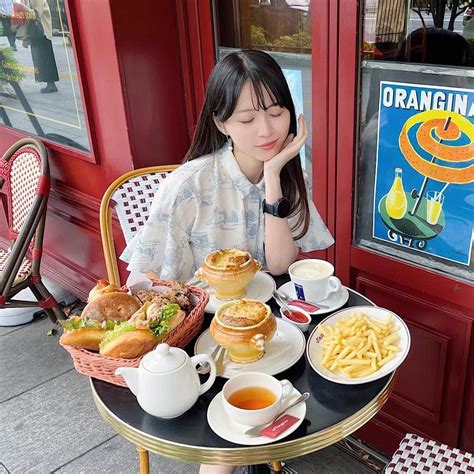 若松来海さんのインスタグラム写真 若松来海instagram「🥖🍞🥐🥞🍔🌭🍕 ⁡ ⁡ ⁡ ⁡ ⁡ ⁡ フレンチ ブラッスリー