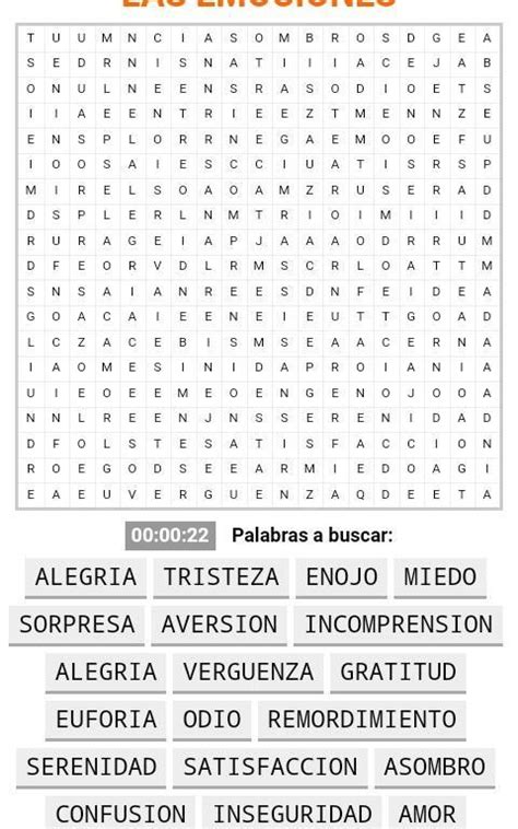 Sopa De Letras De Las Emociones