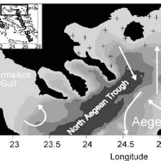 Bottom Topography Metres Of The Study Area The North Aegean Sea In