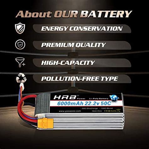 HRB 6S 6000mAh 22 2V Lipo Batería 50C 100C XT90 Enchufe para Mik