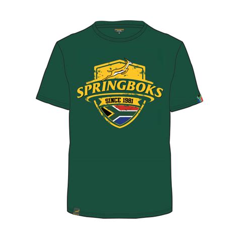 Springbok Mens Shield Tee Official SA Rugby Online Store