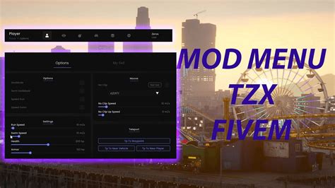 PRESENTATION DU MOD MENU TZX PAYANT SUR FIVEM BEST PVP YouTube