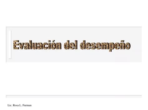 PPT Evaluación del desempeño PowerPoint Presentation free download