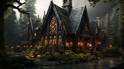 Premium AI Image | Medieval chapel with gothic architecture with ...