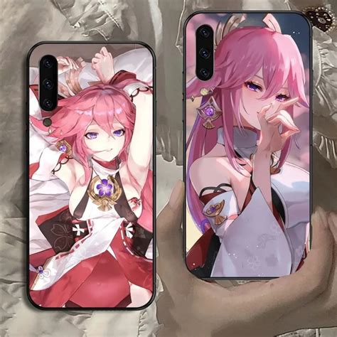 Genshin Impact Yae Miko Phone Case Cover For Samsung Note 9 10 20 Plus