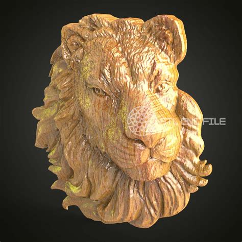 Noble Lion Head 3D STL Model For CNC Routers Artcam Aspire