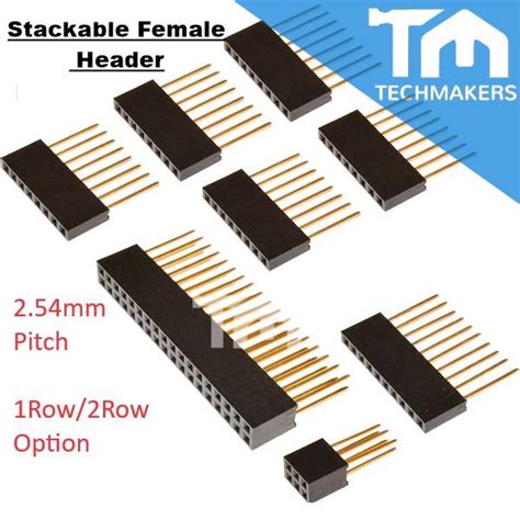 Stackable Female Header 26p40p Pin Way 254mm Singledouble Row