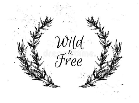 Hand Drawn Vector Illustration Vintage Decorative Laurel Wreath Stock