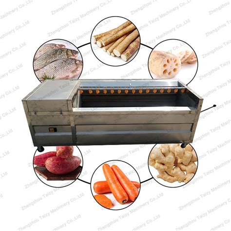 Industrial Ginger Cleaning Machine Potato Brushes Cassava Washing