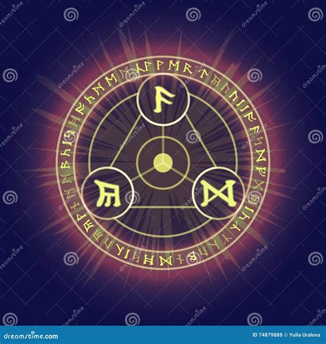 Pagan Ritual Rings with Celtic Runic Symbols Stock Vector ...