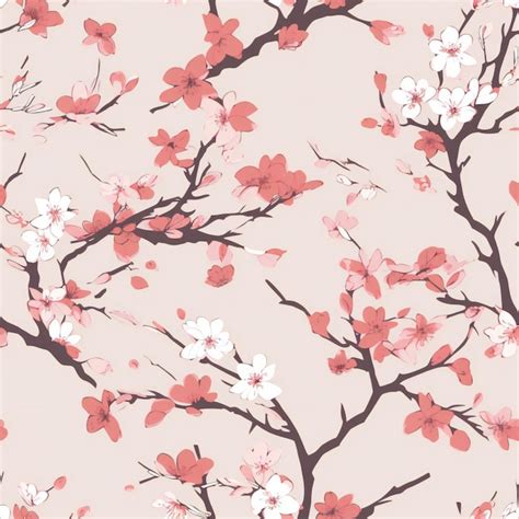 Premium Photo | A pink background with a branch of cherry blossoms.