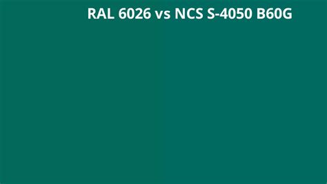 Ral 6026 Vs Ncs S 4050 B60g Ral Colour Chart Uk