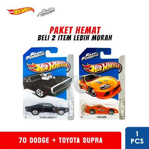 Jual Paket Hemat Hot Wheels Fast Furious Toyota Supra HW City Dodge Charger RT Mobil