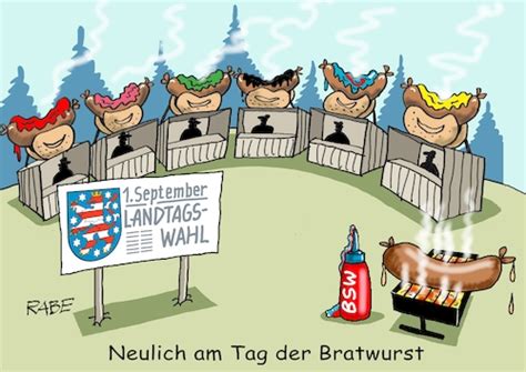 tag der bratwurst von rabe politik cartoon toonpool