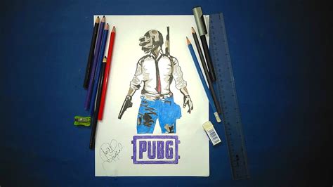 How To Draw Pubg Logo Line Sketch Art Youtube