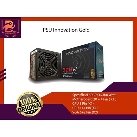 Psu Innovation 600W 500W 400W 80 GOLD Plus Power Supply Original 8