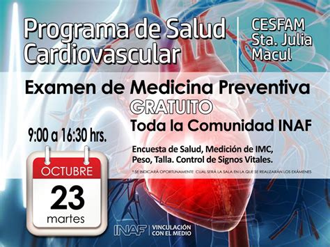 Programa De Salud Cardiovascular Examen De Medicina Preventiva