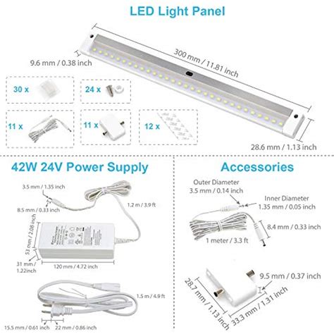 Eshine White Finish 12 Panels 12 Inch Led Dimmable Under Cabinet Lighting Kit Hand Wave