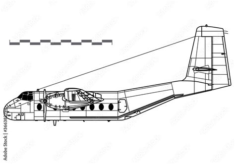 De Havilland Canada DHC 4 C 7 Caribou Vector Drawing Of STOL