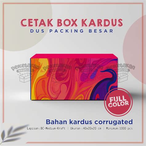 Jual Cetak BOX KARDUS 40x20x20 Cm Full Color Free Custom Desain Logo